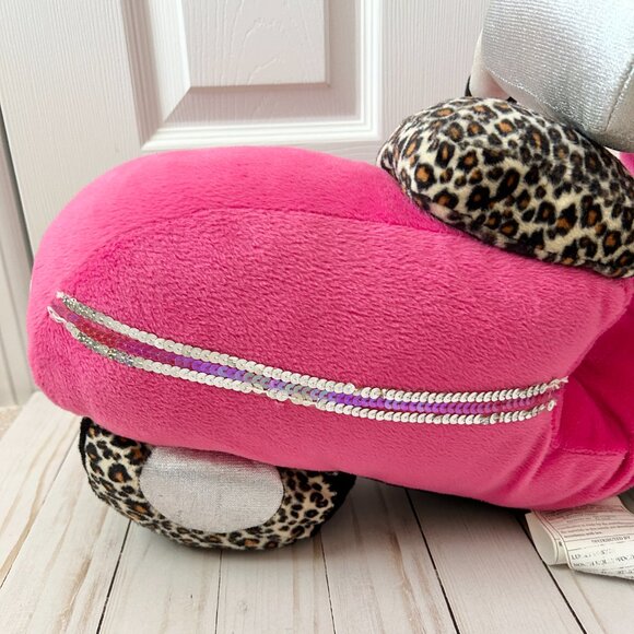 Libby Lu Hot Pink Cheetah Print Motorcyle Y2K Decorative Throw Pillow - Picture 3 of 8